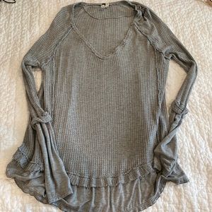 Free People Oversized Gray Top